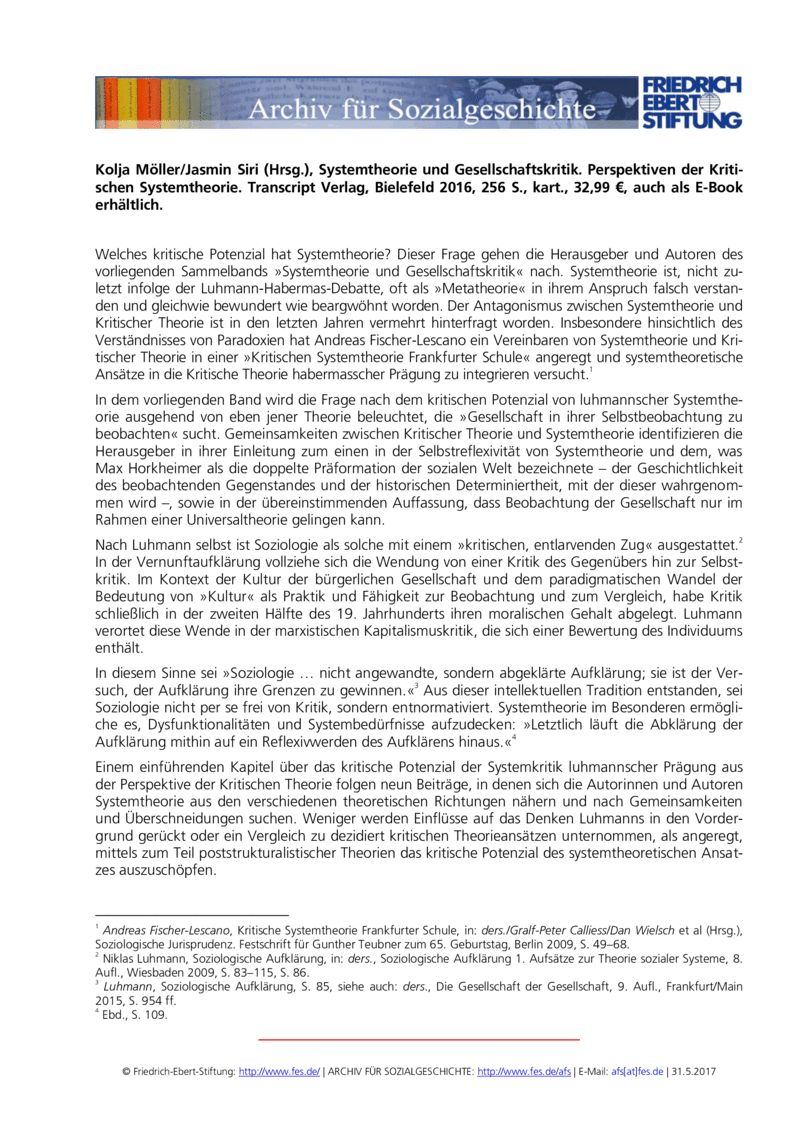 Open gallery for Systemtheorie und Gesellschaftskritik