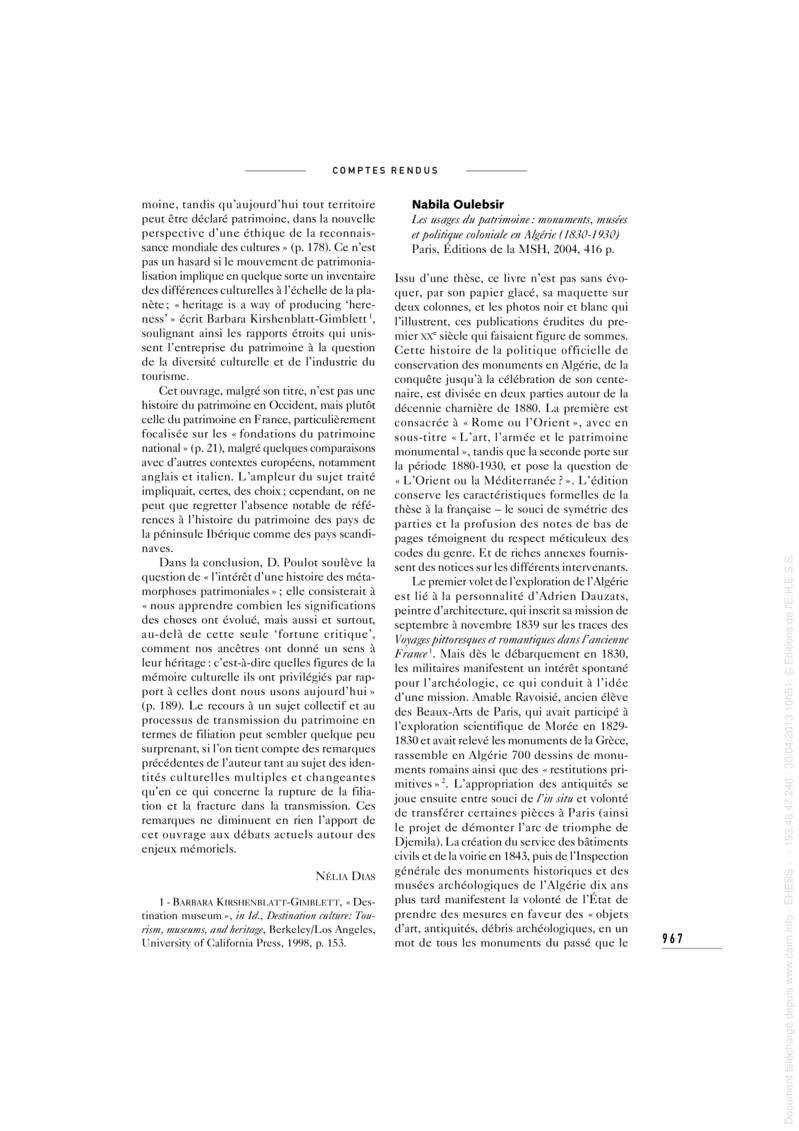 Open gallery for Les usages du patrimoine