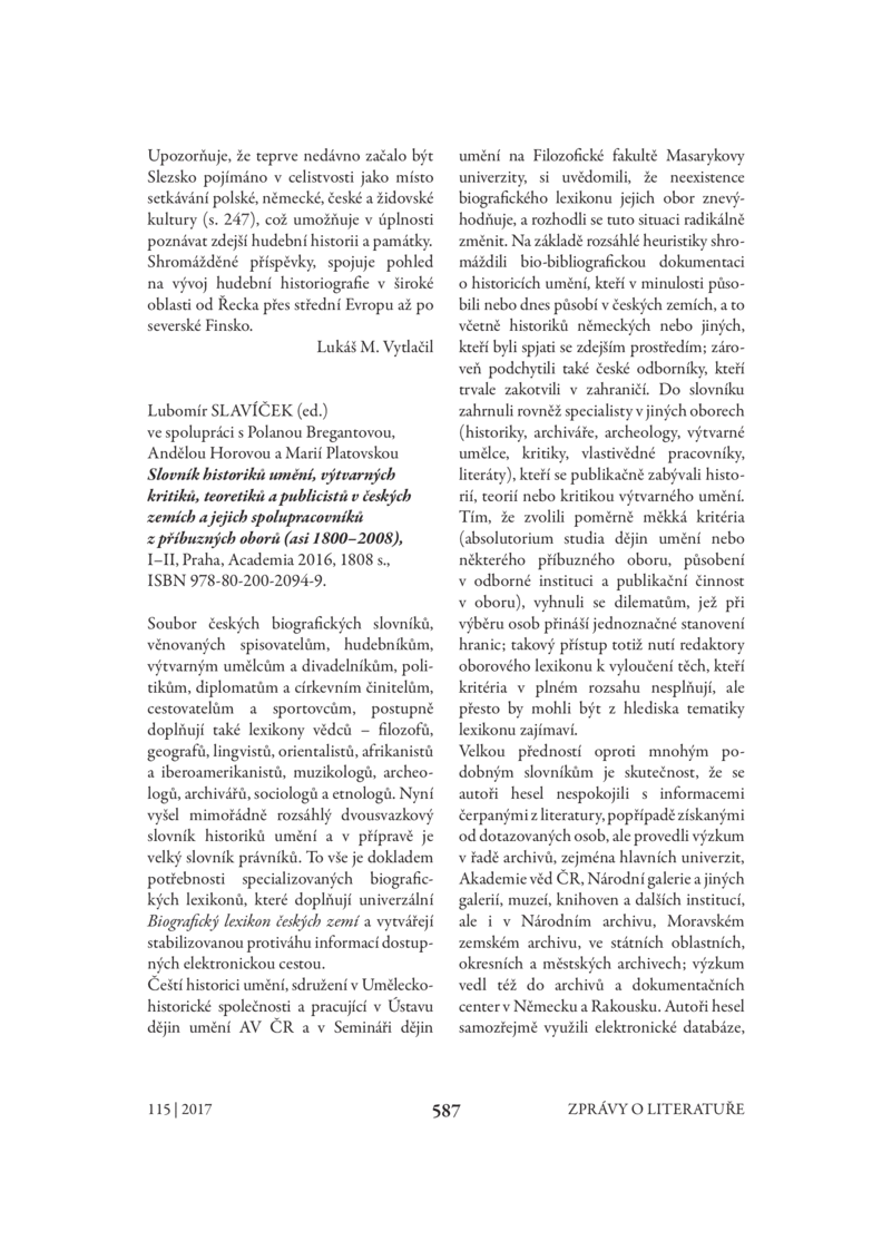 Open gallery for Slovník historiků umění, výtvarných kritiků, teoretiků a publicistů v českých zemích a jejich spolupracovníků z příbuzných oborů (asi 1800–2008)