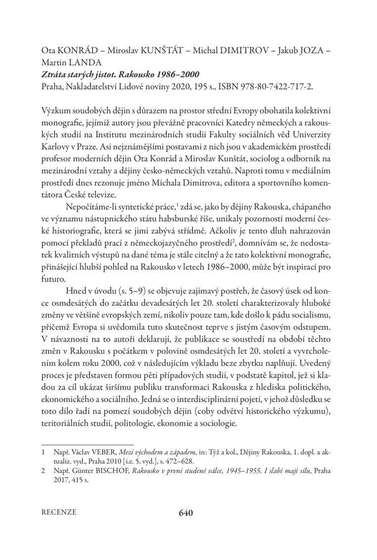 Open gallery for Ztráta starých jistot