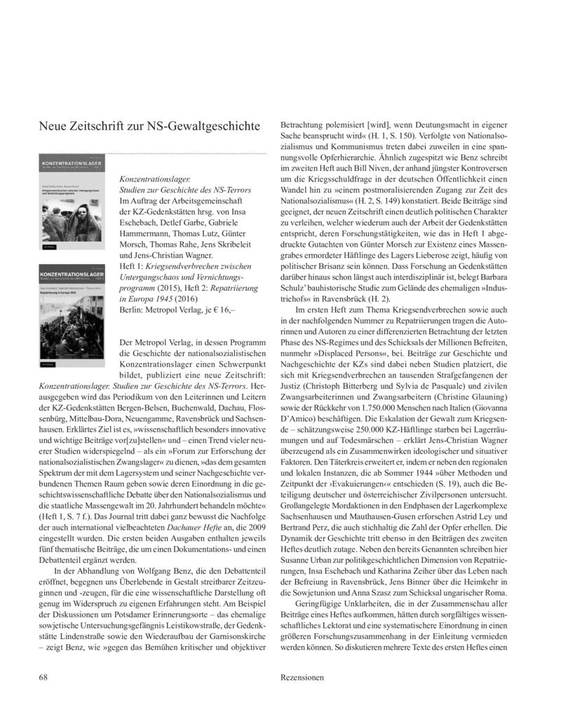 Open gallery for Konzentrationslager. Studien zur Geschichte des NS-Terrors