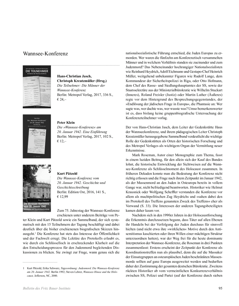 Open gallery for Die Wannsee-Konferenz vom 20. Januar 1942