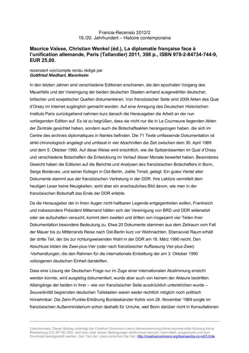 Open gallery for La diplomatie française face à l’unification allemande
