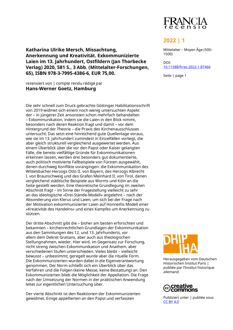 Open gallery for Missachtung, Anerkennung und Kreativität