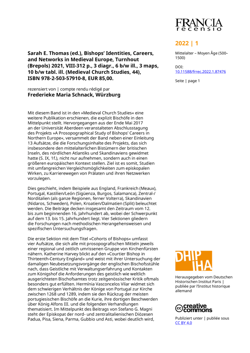 Open gallery for Bishops’ Identities, Careers, and Networks in Medieval Europe