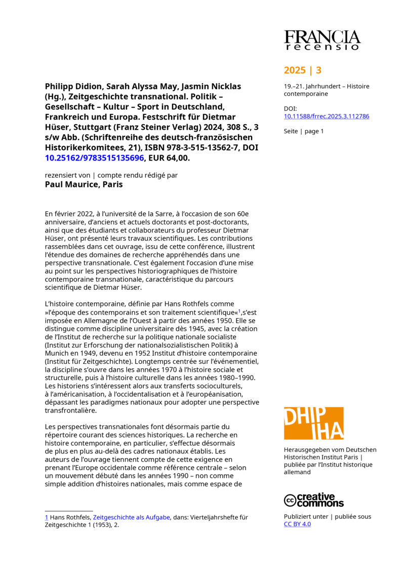 Open gallery for Zeitgeschichte transnational