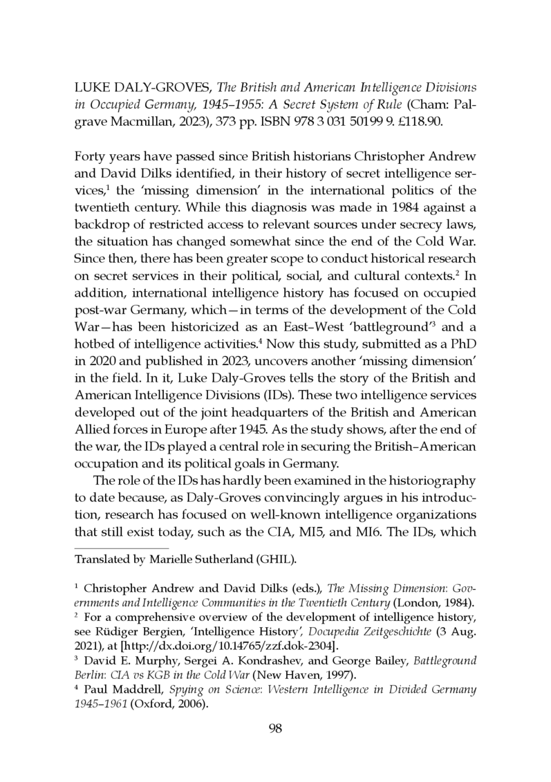 Open gallery for The British and American Intelligence Divisions in Occupied Germany, 1945–1955
