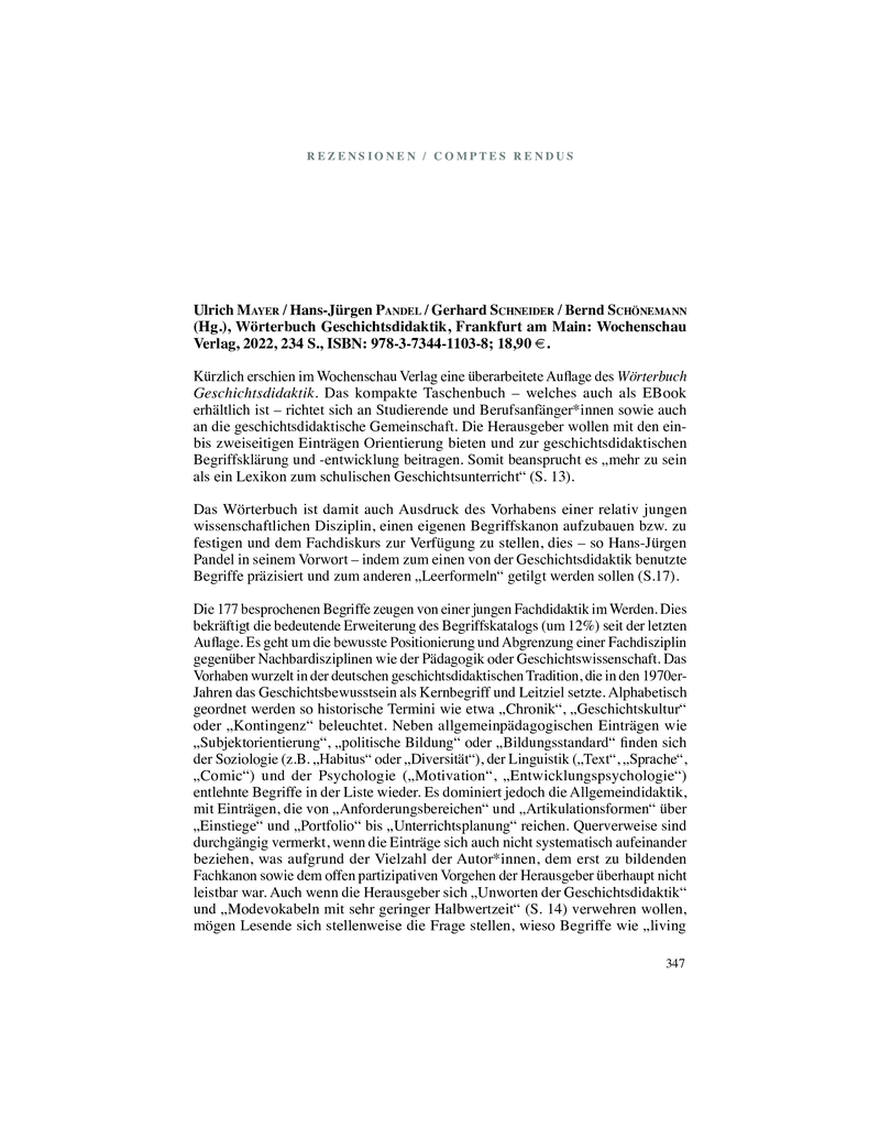 Open gallery for Wörterbuch Geschichtsdidaktik