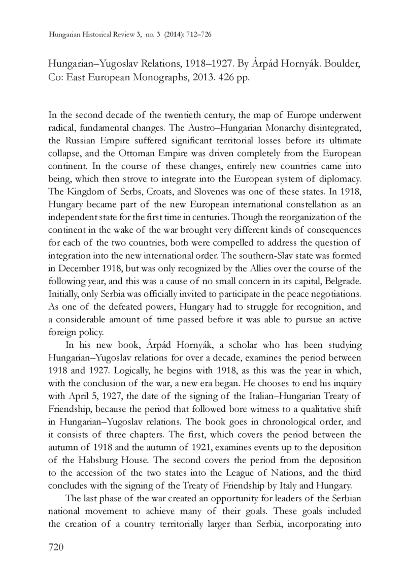Open gallery for Hungarian–Yugoslav Relations, 1918-1927