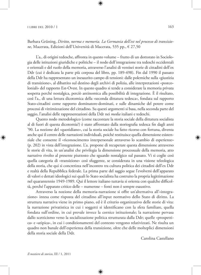 Open gallery for Diritto, norma e memorie
