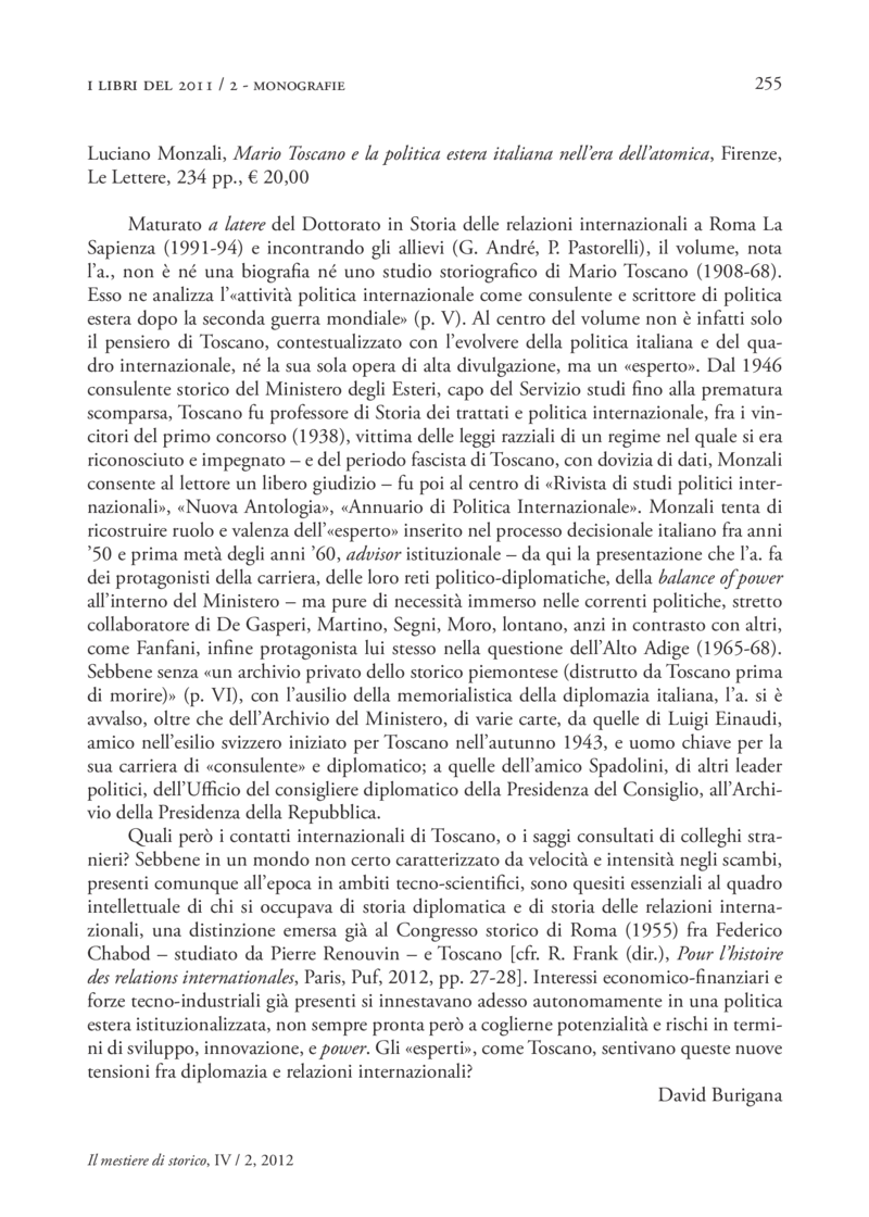 Open gallery for Mario Toscano e la politica estera italiana nell’era dell’atomica