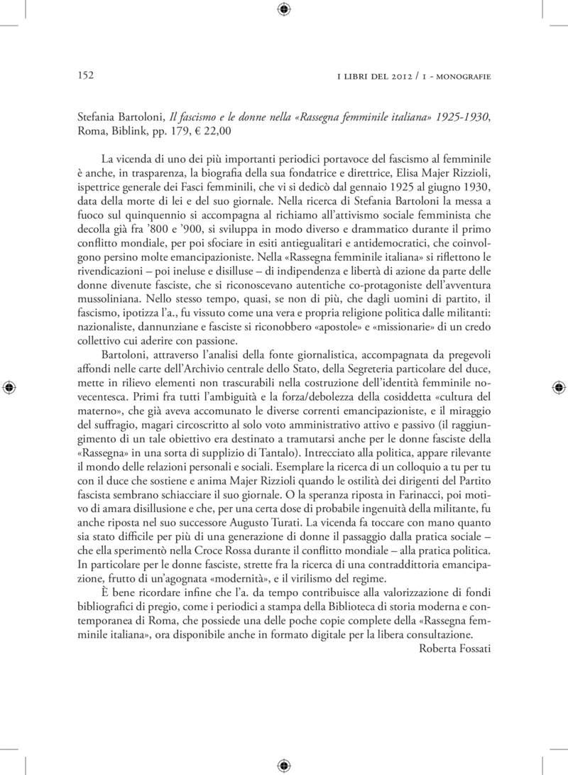 Open gallery for Il fascismo e le donne nella «Rassegna femminile italiana» 1925-1930