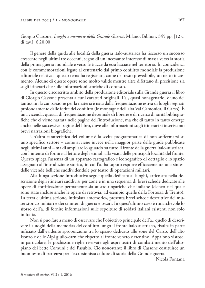 Open gallery for Luoghi e memorie della Grande Guerra