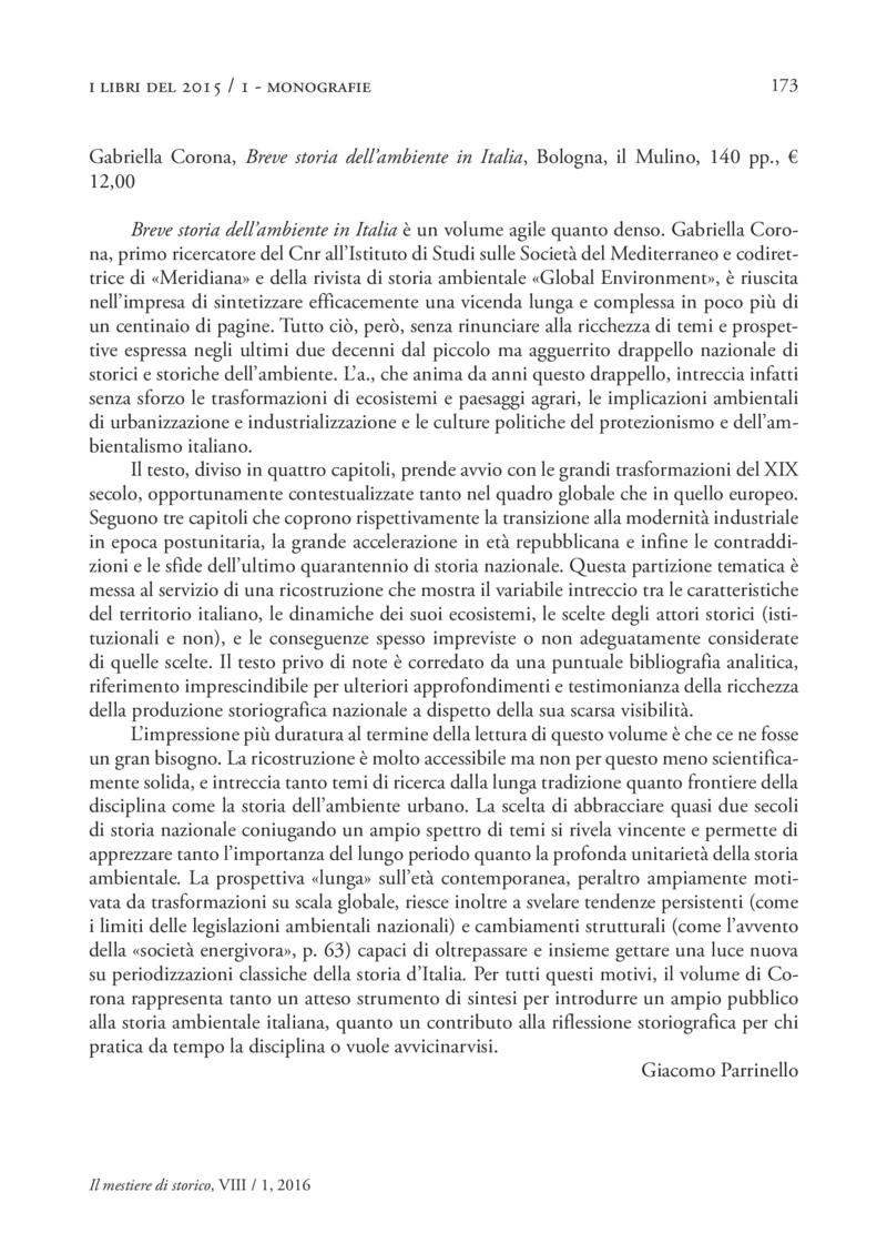 Open gallery for Breve storia dell’ambiente in Italia