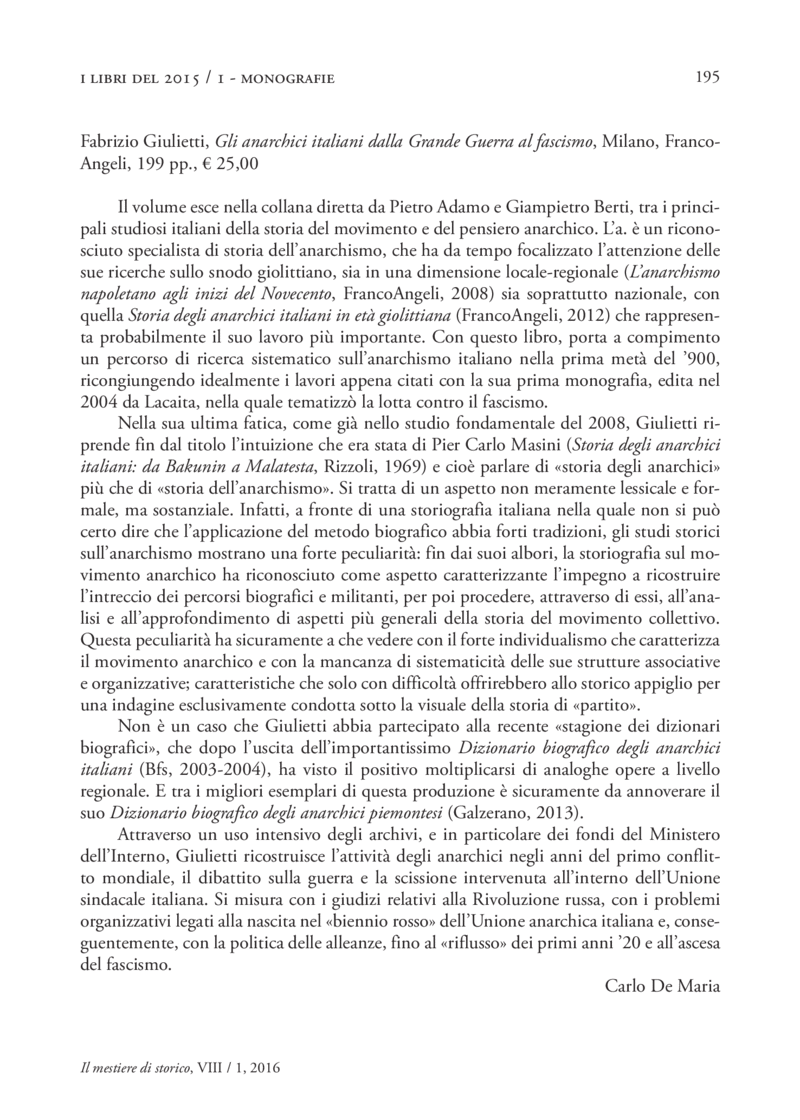 Open gallery for Gli anarchici italiani dalla Grande Guerra al fascismo