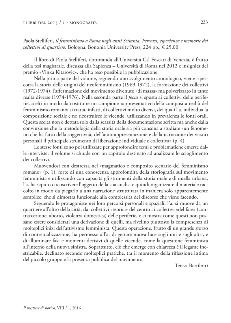 Open gallery for Il femminismo a Roma negli anni Settanta