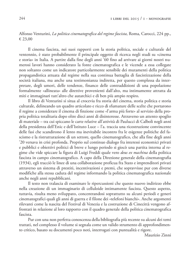 Open gallery for La politica cinematografica del regime fascista