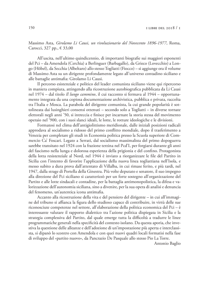 Open gallery for Girolamo Li Causi, un rivoluzionario del Novecento 1896–1977