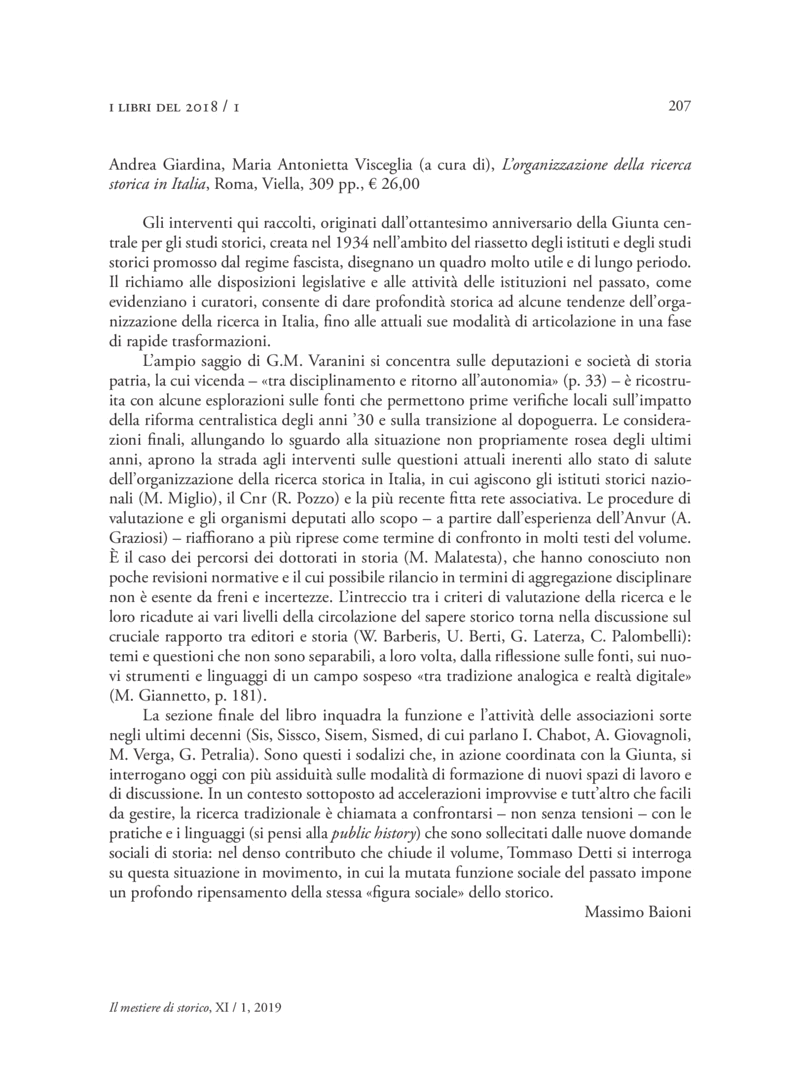 Open gallery for L’organizzazione della ricerca storica in Italia