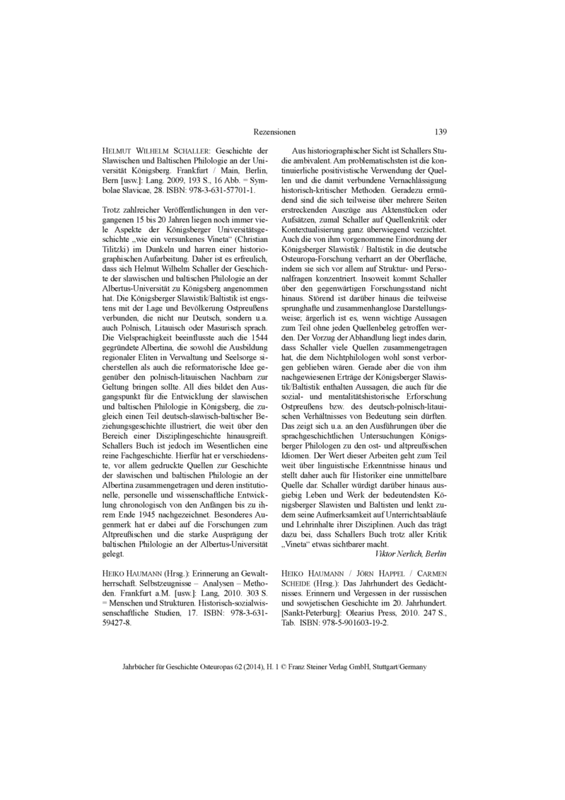 Open gallery for Geschichte der Slawischen und Baltischen Philologie an der Universität Königsberg
