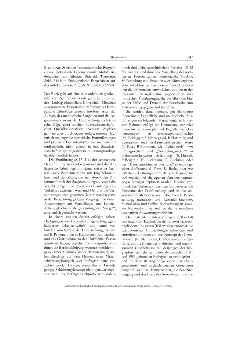 Open gallery for Postsozialistische Biografien und globalisierte Lebensentwürfe