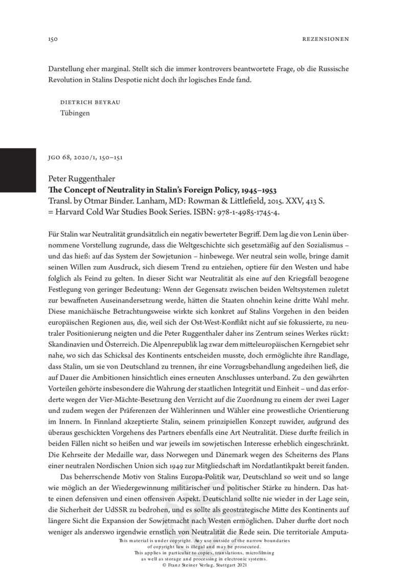 Open gallery for The Concept of Neutrality in Stalin’s Foreign Policy, 1945–1953