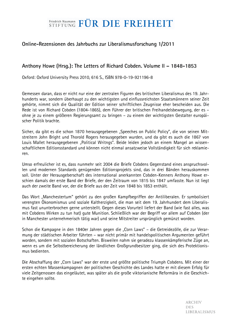 Open gallery for The Letters of Richard Cobden