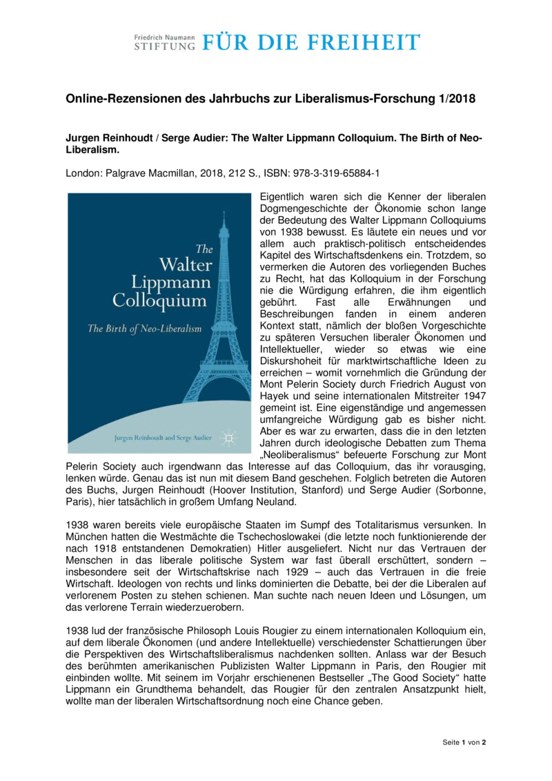 Open gallery for The Walter Lippmann Colloquium