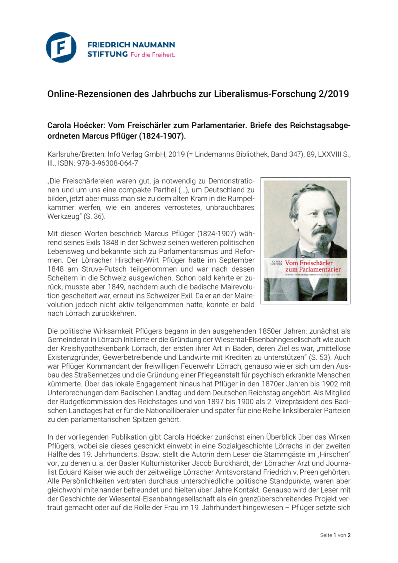 Open gallery for Vom Freischärler zum Parlamentarier