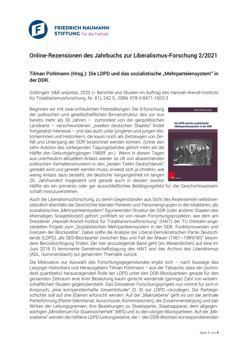 Open gallery for Die LDPD und das sozialistische „Mehrparteiensystem“ in der DDR