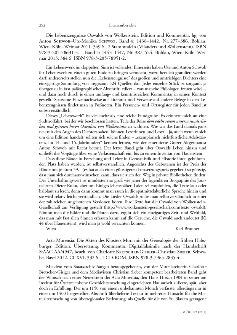 Open gallery for Die Lebenszeugnisse Oswalds von Wolkenstein, Edition und Kommentar