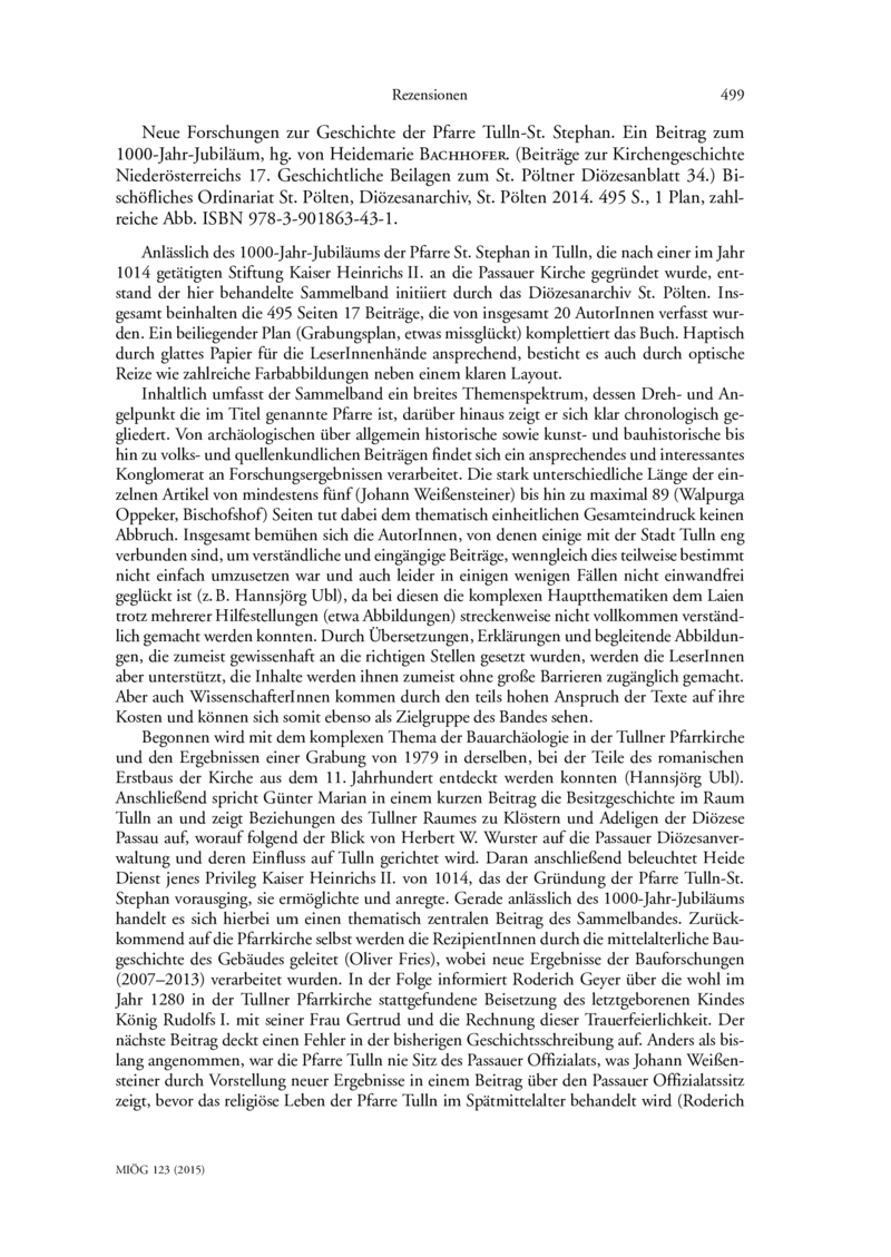 Open gallery for Neue Forschungen zur Geschichte der Pfarre Tulln-St. Stephan