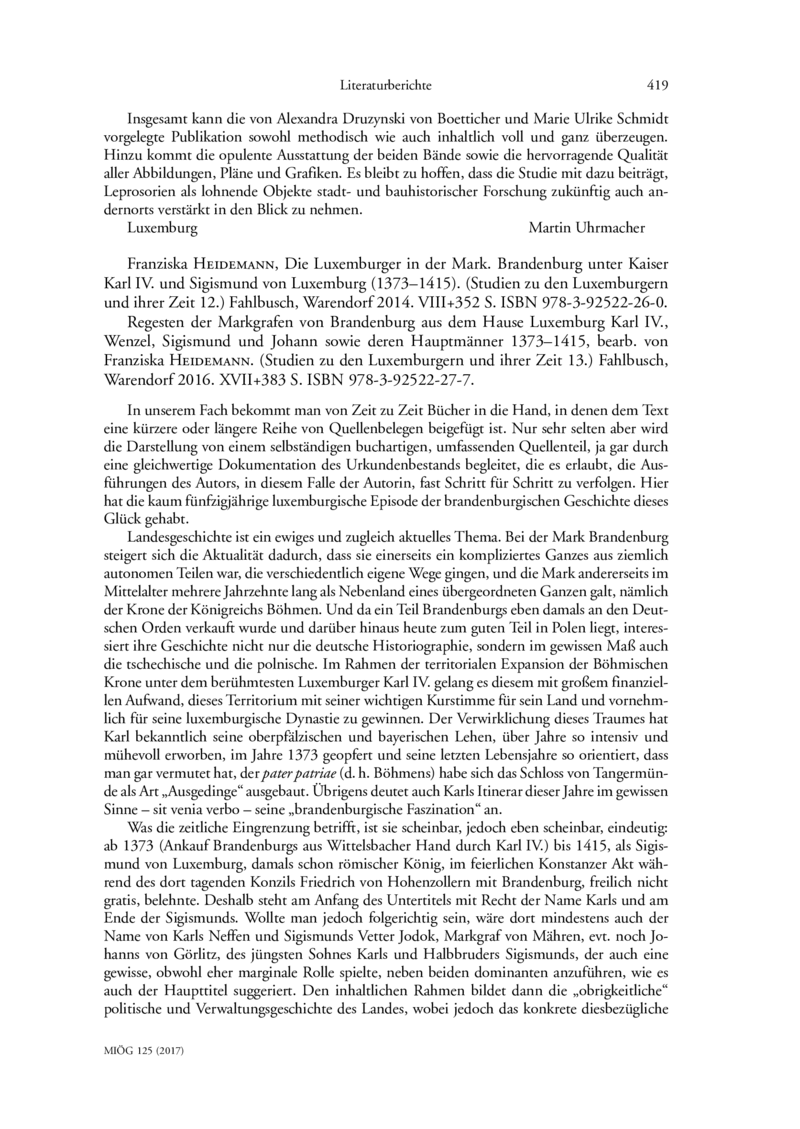 Open gallery for Regesten der Markgrafen von Brandenburg aus dem Hause Luxemburg Karl IV., Wenzel, Sigismund und Johann sowie deren Hauptmänner 1373–1415