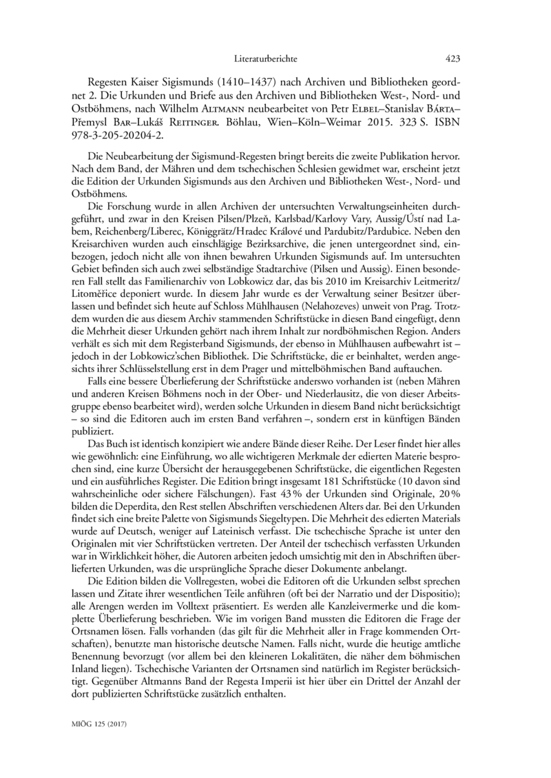 Open gallery for Regesten Kaiser Sigismunds (1410–1437) nach Archiven und Bibliotheken geordnet