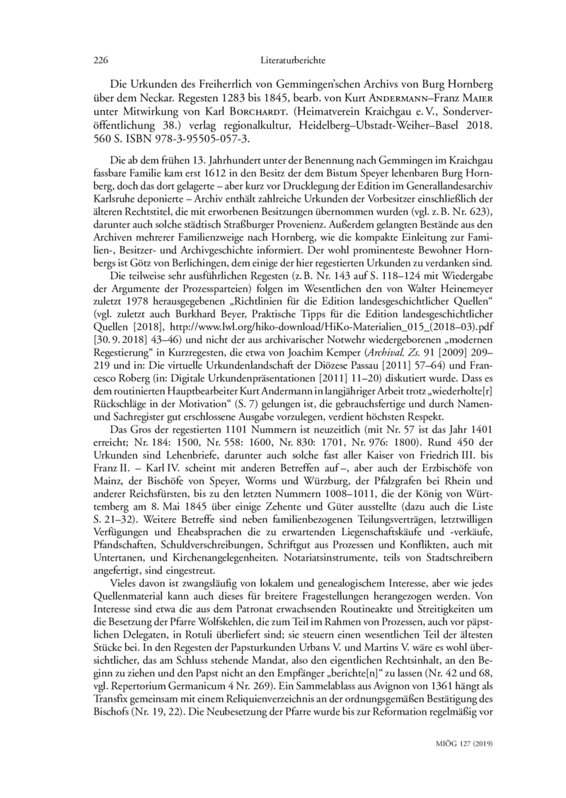 Open gallery for Die Urkunden des Freiherrlich von Gemmingen’schen Archivs von Burg Hornberg über dem Neckar