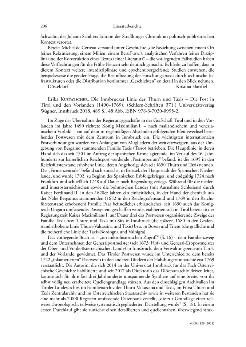 Open gallery for Die Innsbrucker Linie der Thurn und Taxis – Die Post in Tirol und den Vorlanden (1490–1769)