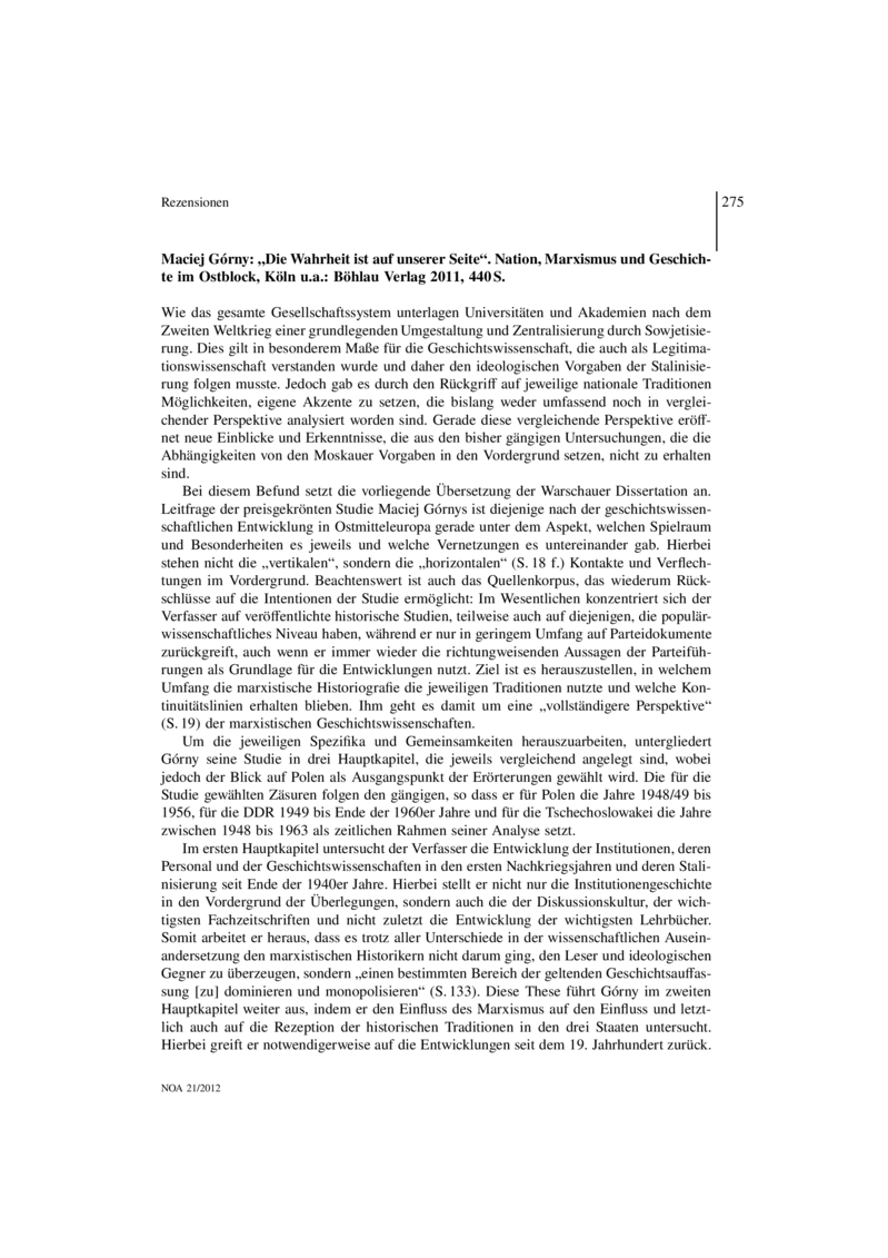 Open gallery for „Die Wahrheit ist auf unserer Seite“. Nation, Marxismus und Geschichte im Ostblock