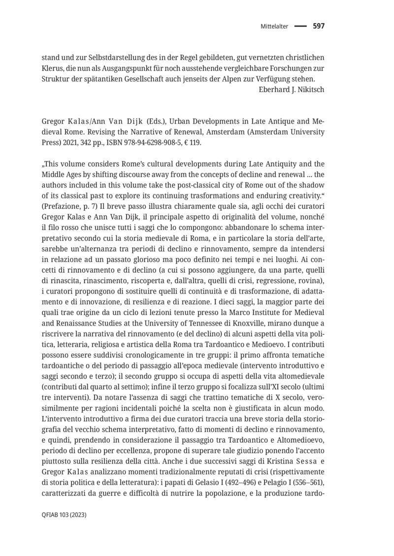 Open gallery for Urban Developments in Late Antique and Medieval Rome