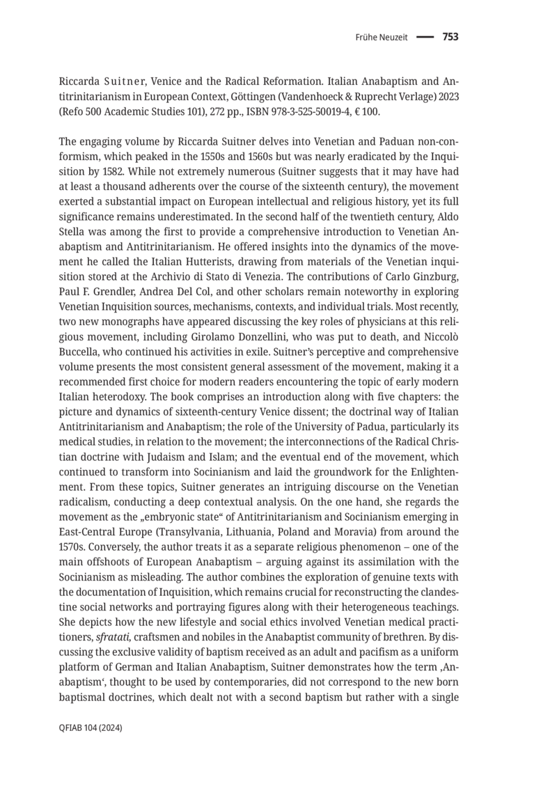 Open gallery for Venice and the Radical Reformation
