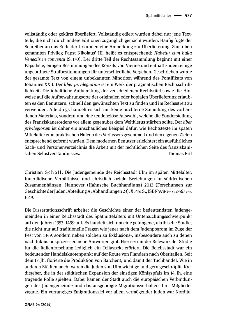Open gallery for Die Judengemeinde der Reichsstadt Ulm im späten Mittelalter