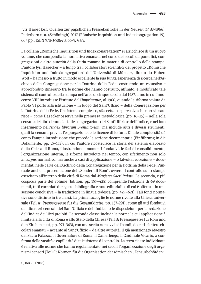 Open gallery for Quellen zur päpstlichen Pressekontrolle in der Neuzeit (1487–1966)