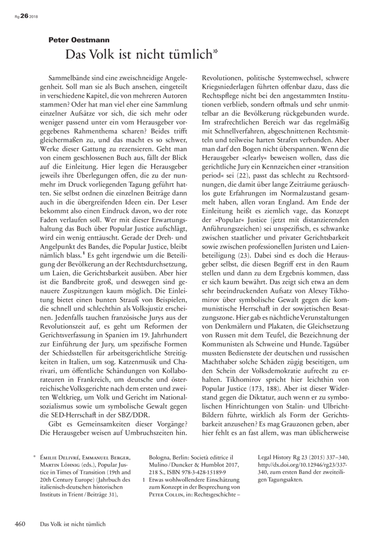 Open gallery for Popular Justice in Times of Transition (19th and 20th Century Europe)