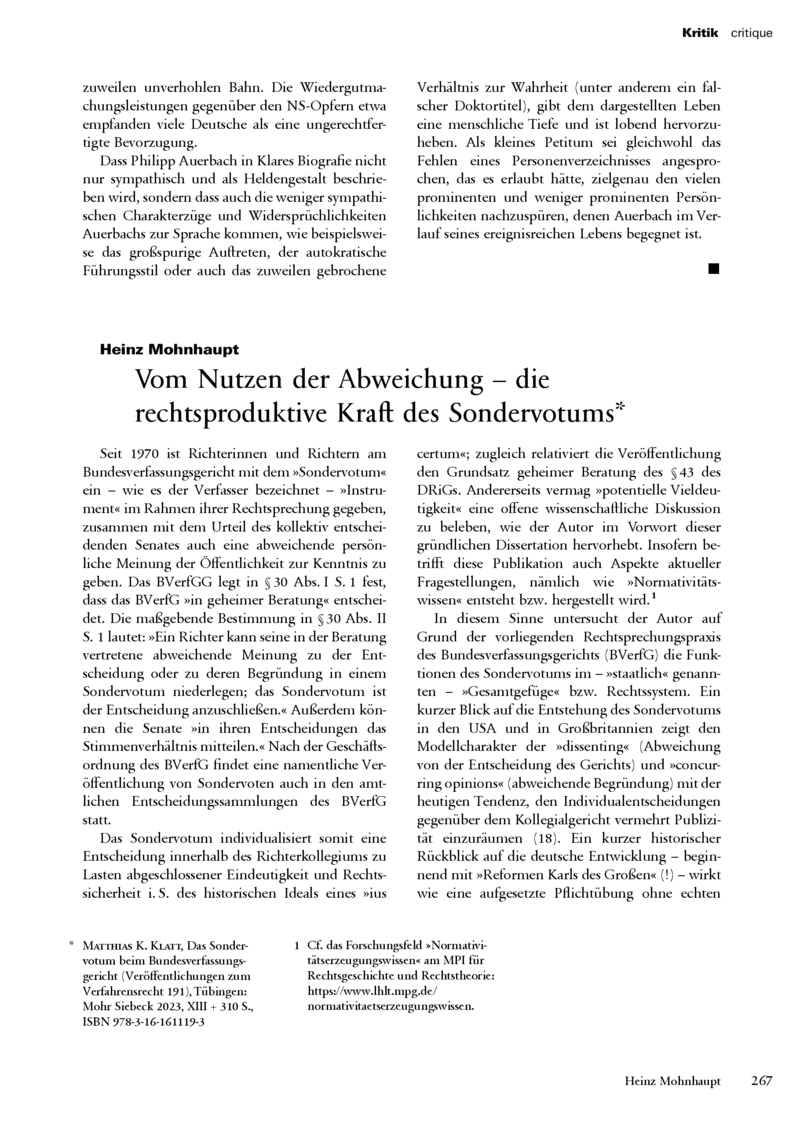 Open gallery for Das Sondervotum beim Bundesverfassungsgericht