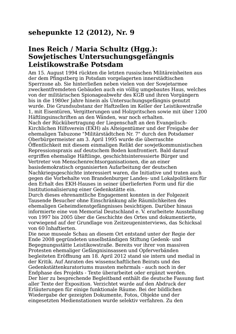 Open gallery for Sowjetisches Untersuchungsgefängnis Leistikowstraße Potsdam