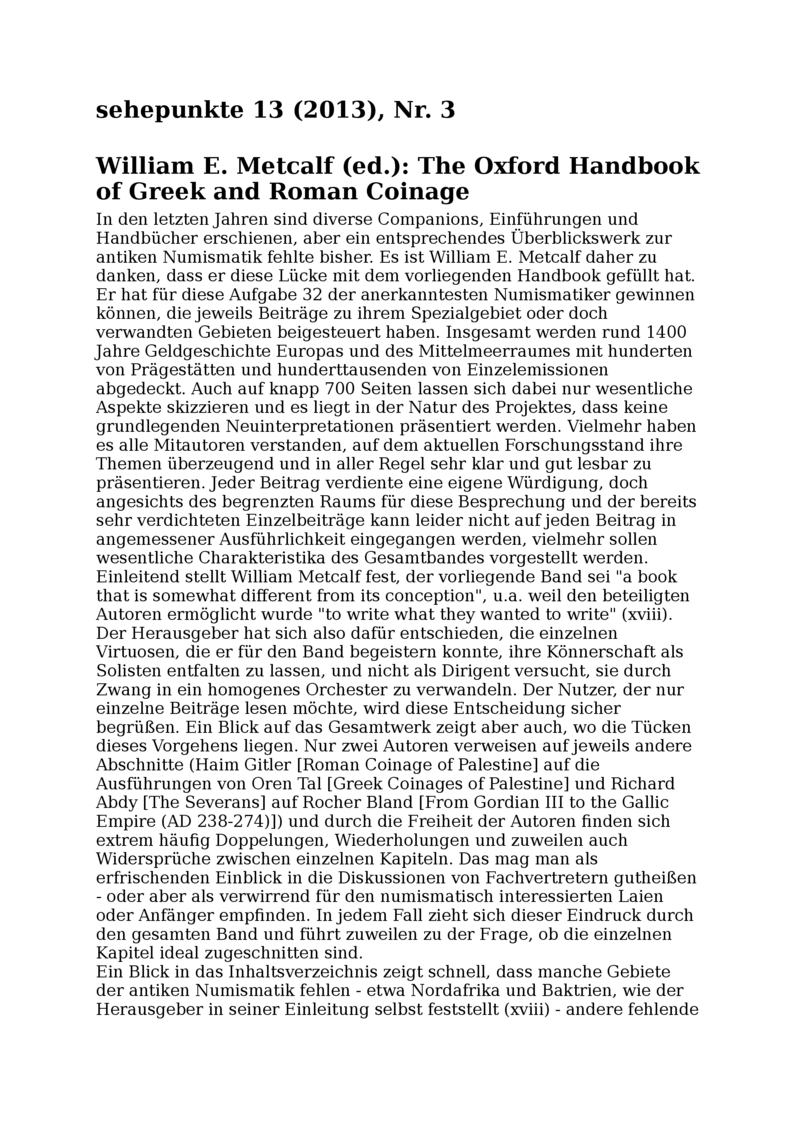 Open gallery for The Oxford Handbook of Greek and Roman Coinage