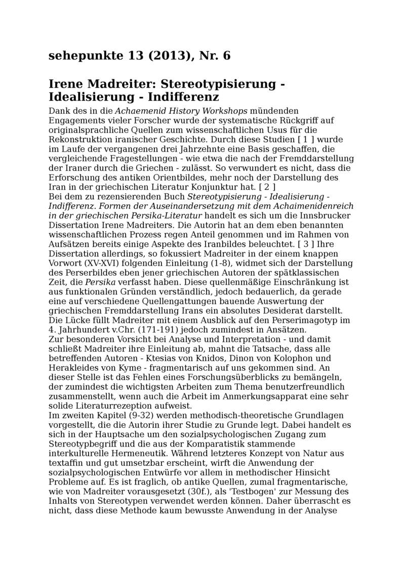 Open gallery for Stereotypisierung - Idealisierung - Indifferenz