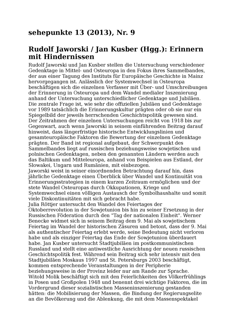 Open gallery for Erinnern mit Hindernissen