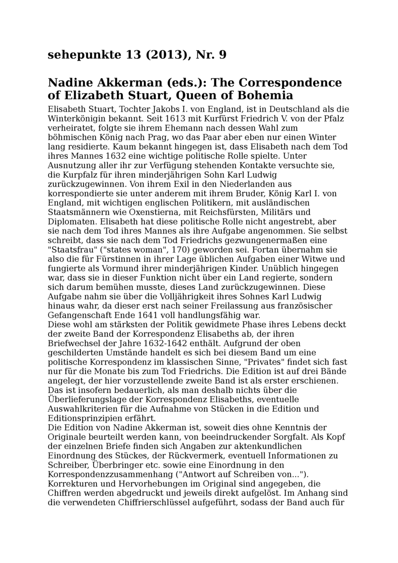 Open gallery for The Correspondence of Elizabeth Stuart, Queen of Bohemia