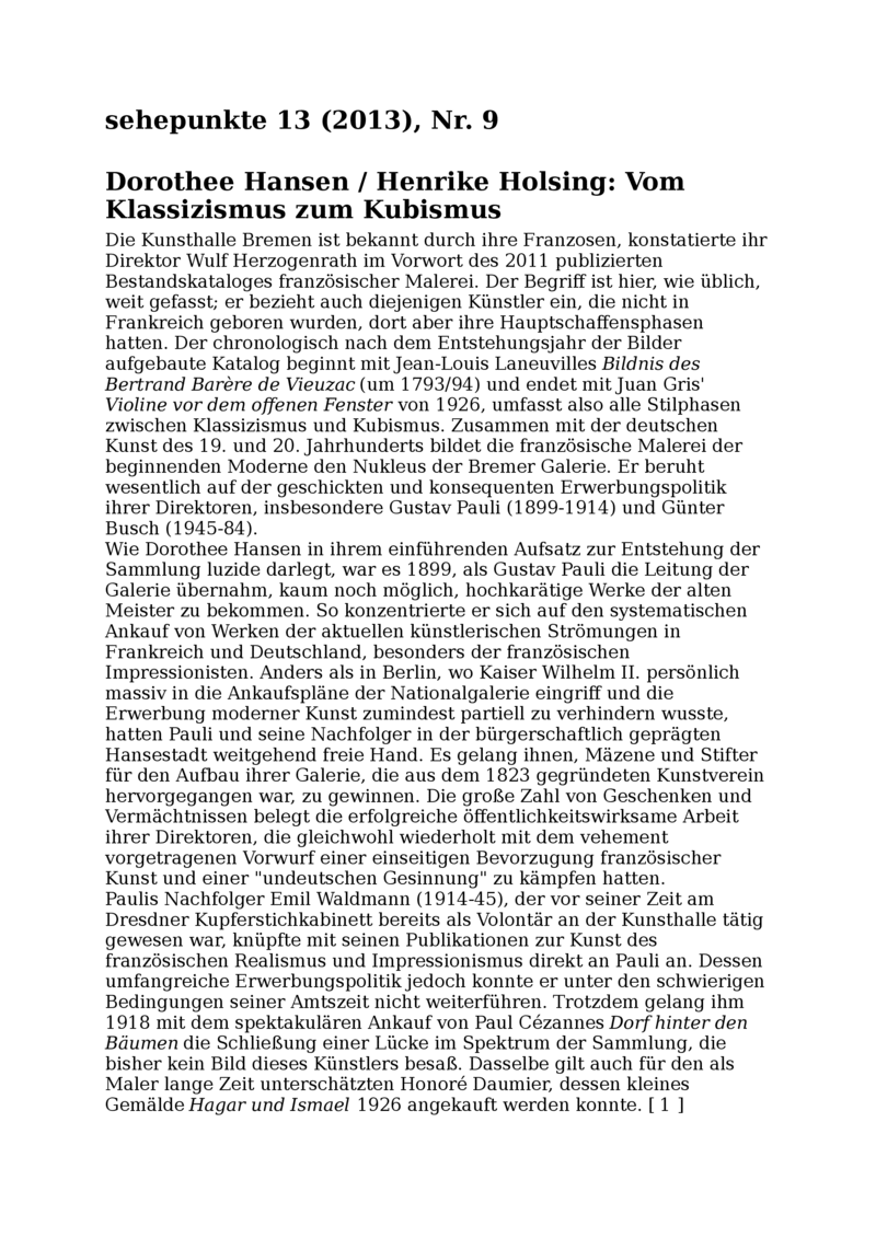 Open gallery for Vom Klassizismus zum Kubismus