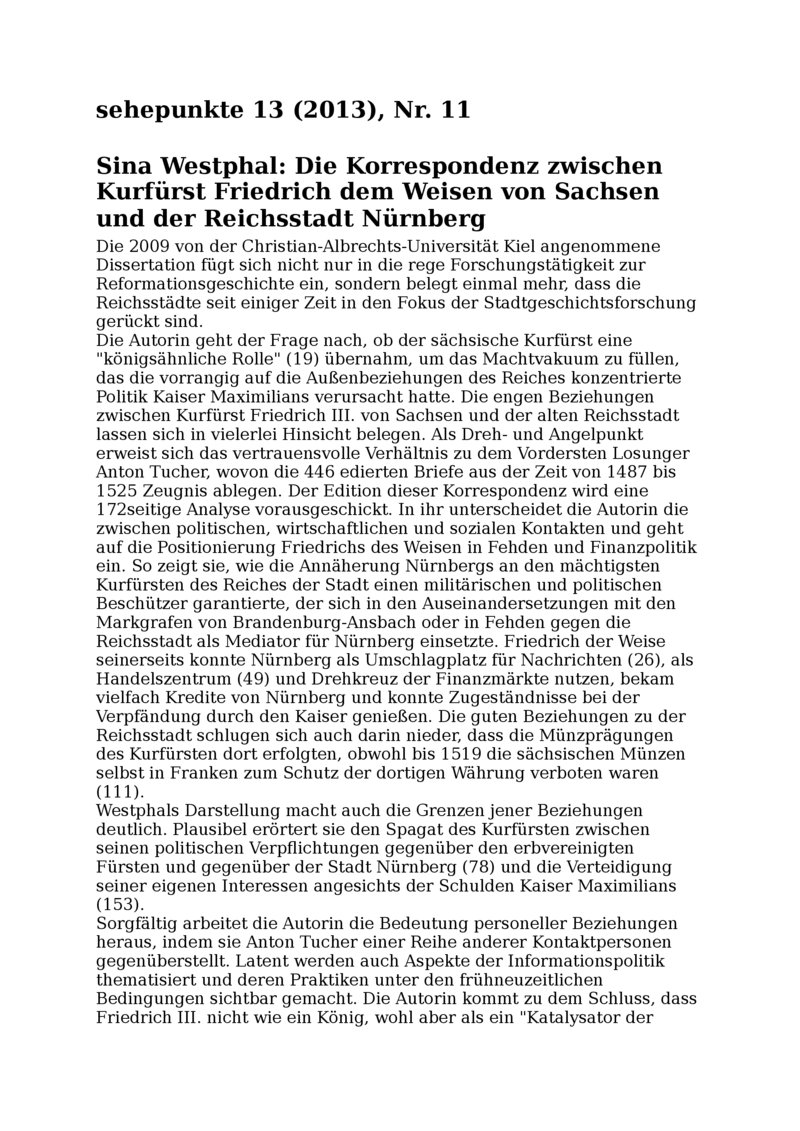 Open gallery for Die Korrespondenz zwischen Kurfürst Friedrich dem Weisen von Sachsen und der Reichsstadt Nürnberg